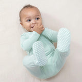 Solid Misty Blue - 2 Way Zipper Footie