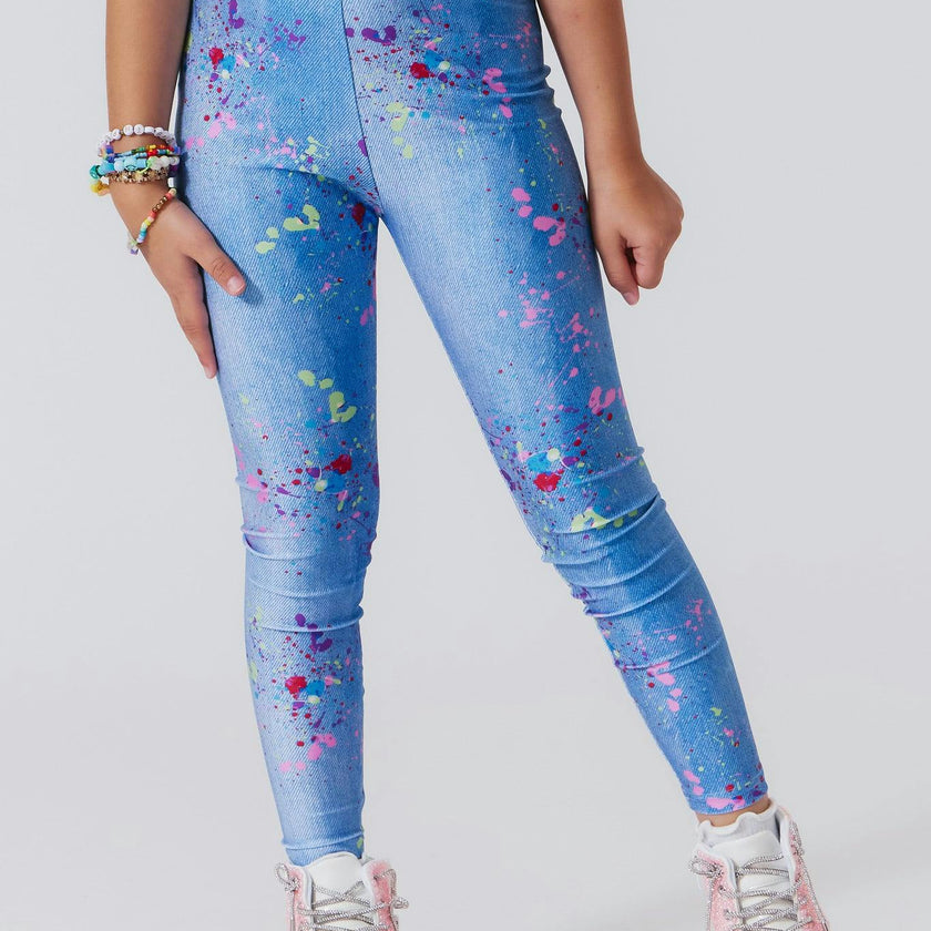 Girls Hi-Shine Mid Rise Slim Band Leggings