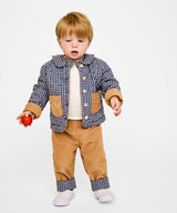 Reversible Pant, Marine Tiny Check
