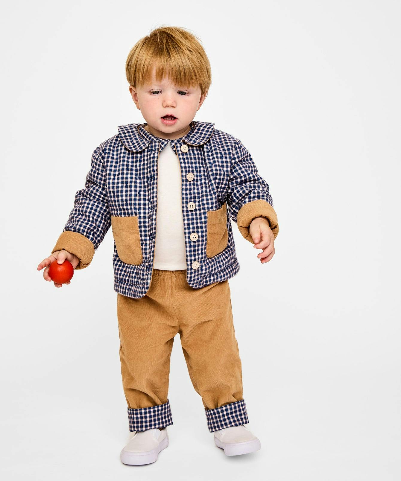 Reversible Pant, Marine Tiny Check