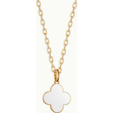 Personalized Enamel Clover Cross Necklace, 14k Gold Plated