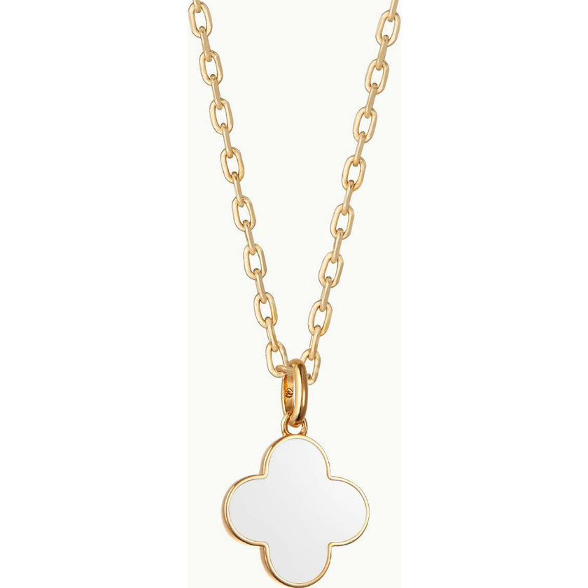 Personalized Enamel Clover Cross Necklace, 14k Gold Plated