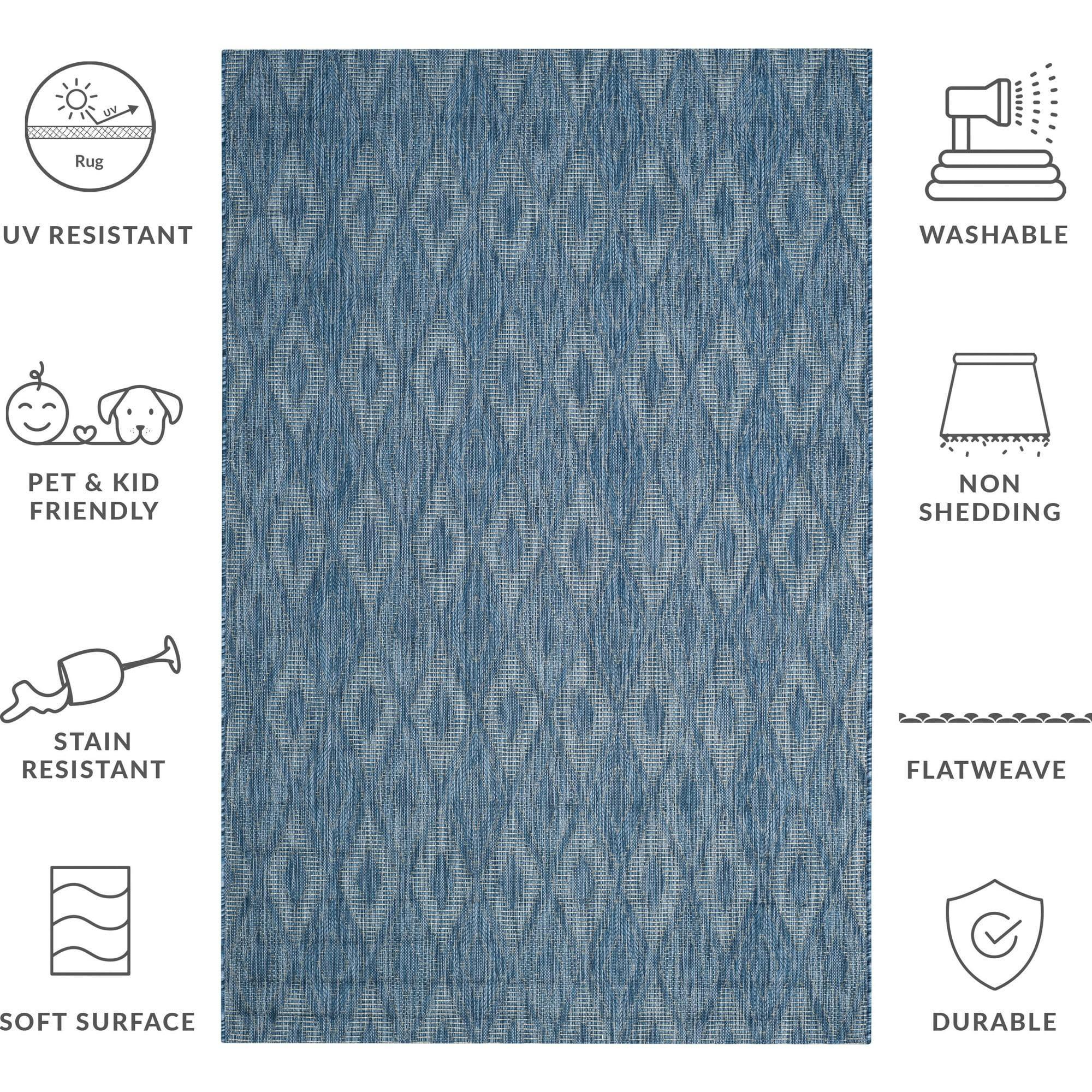 Courtyard August Indoor/Outdoor Rug, Navy