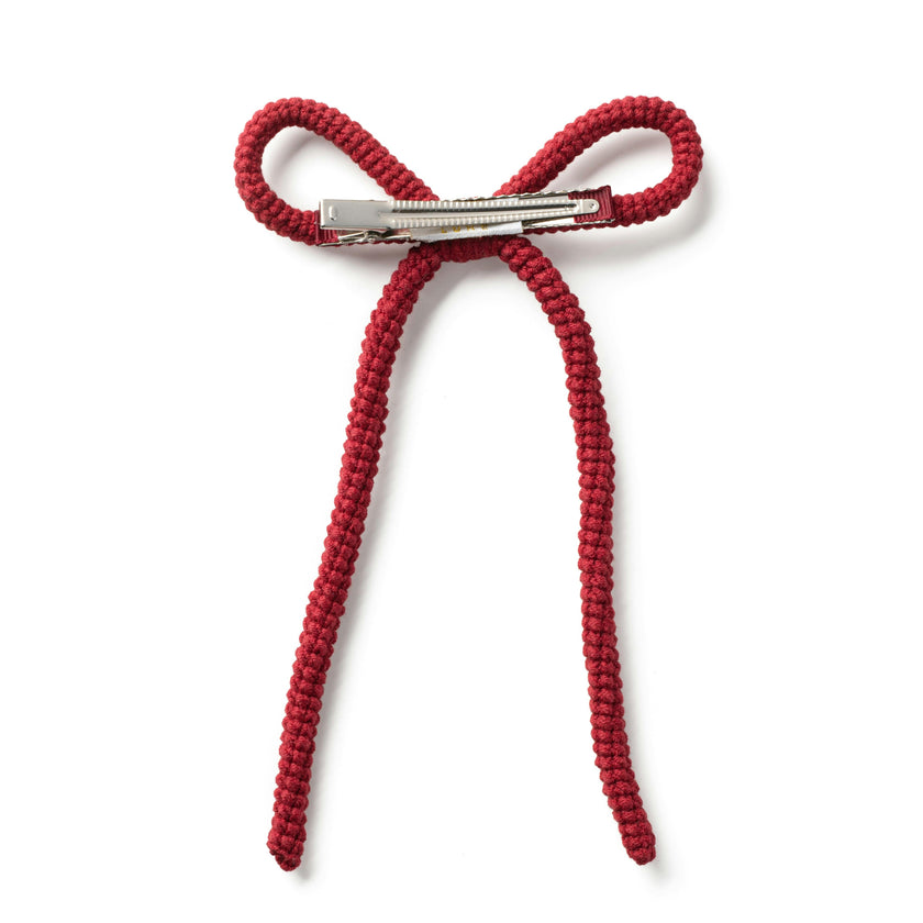 Halo Luxe Juliana Textured Knit Long Tail Clip - Red