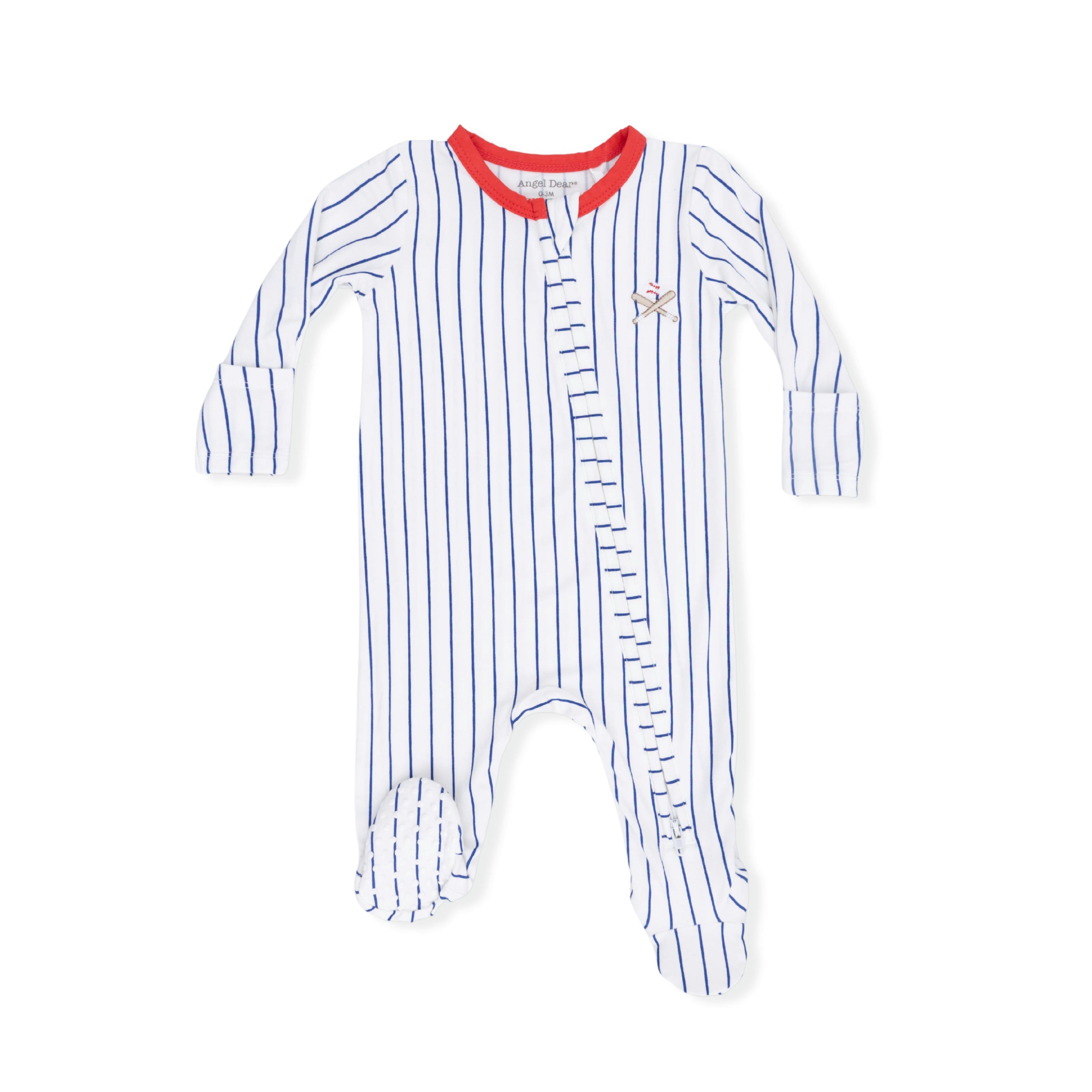 Baseball Stripe - 2 Way Zipper Footie