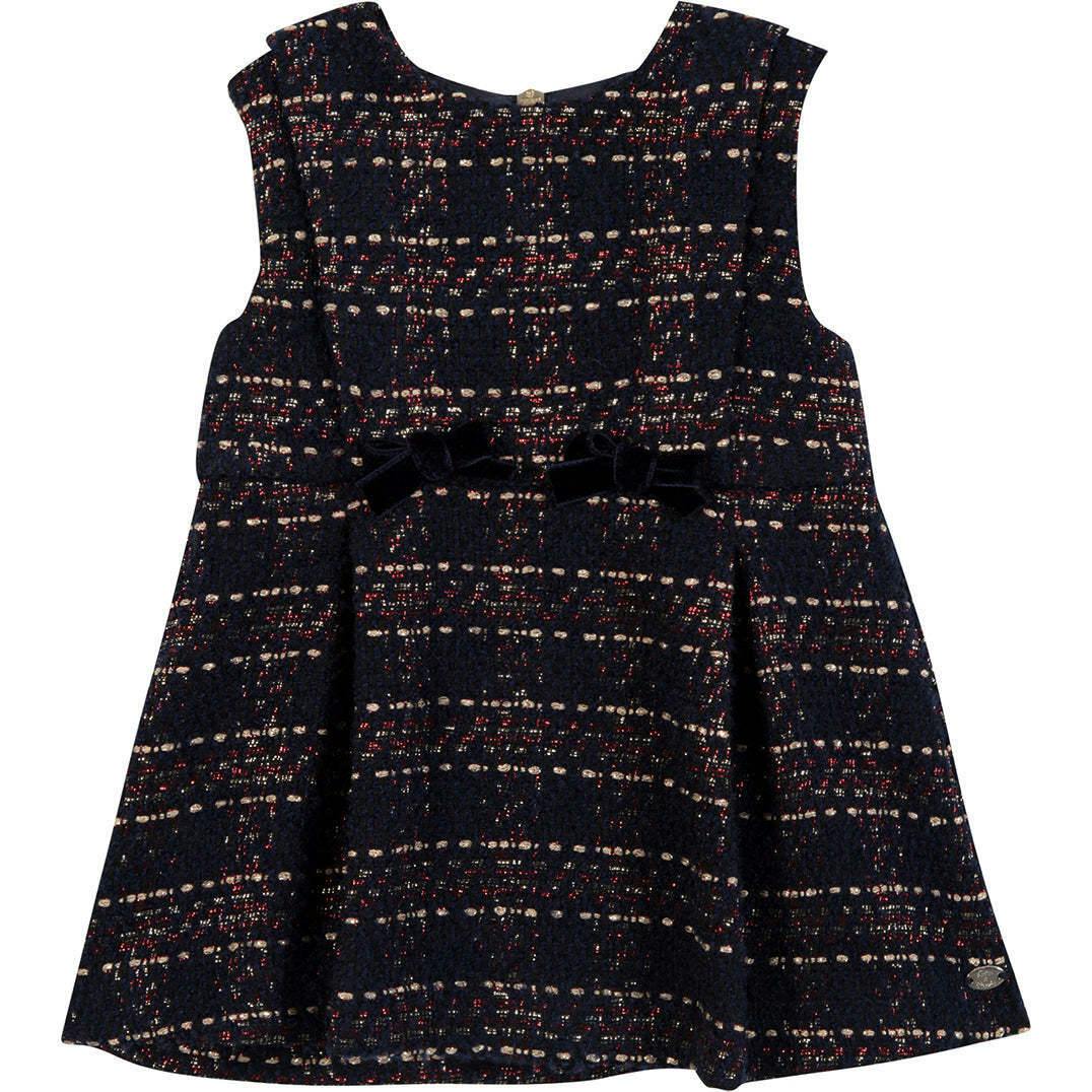 TARTINE ET CHOCOLAT BABY SLEEVELESS PLAID DRESS - MARINE