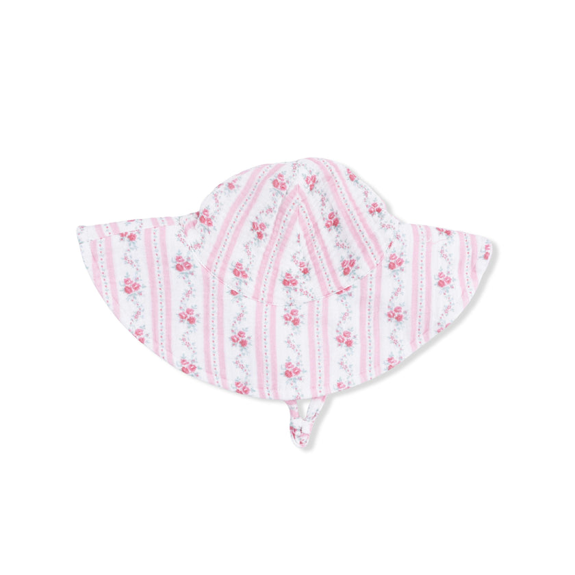 Winding Roses Stripe - Wide Brim Sun Hat