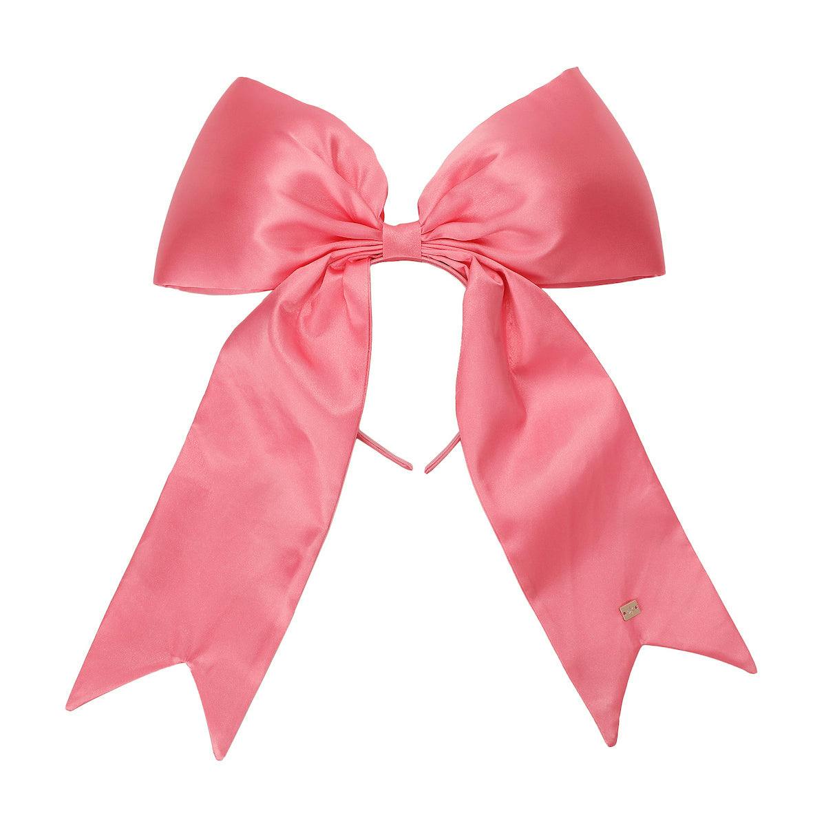 Packed Party Pink Jumbo Satin Bow Headband - Oversized Statement Bow Headband for Birthday Parties Bachelorettes Galentines and Everyday Glam, One Size