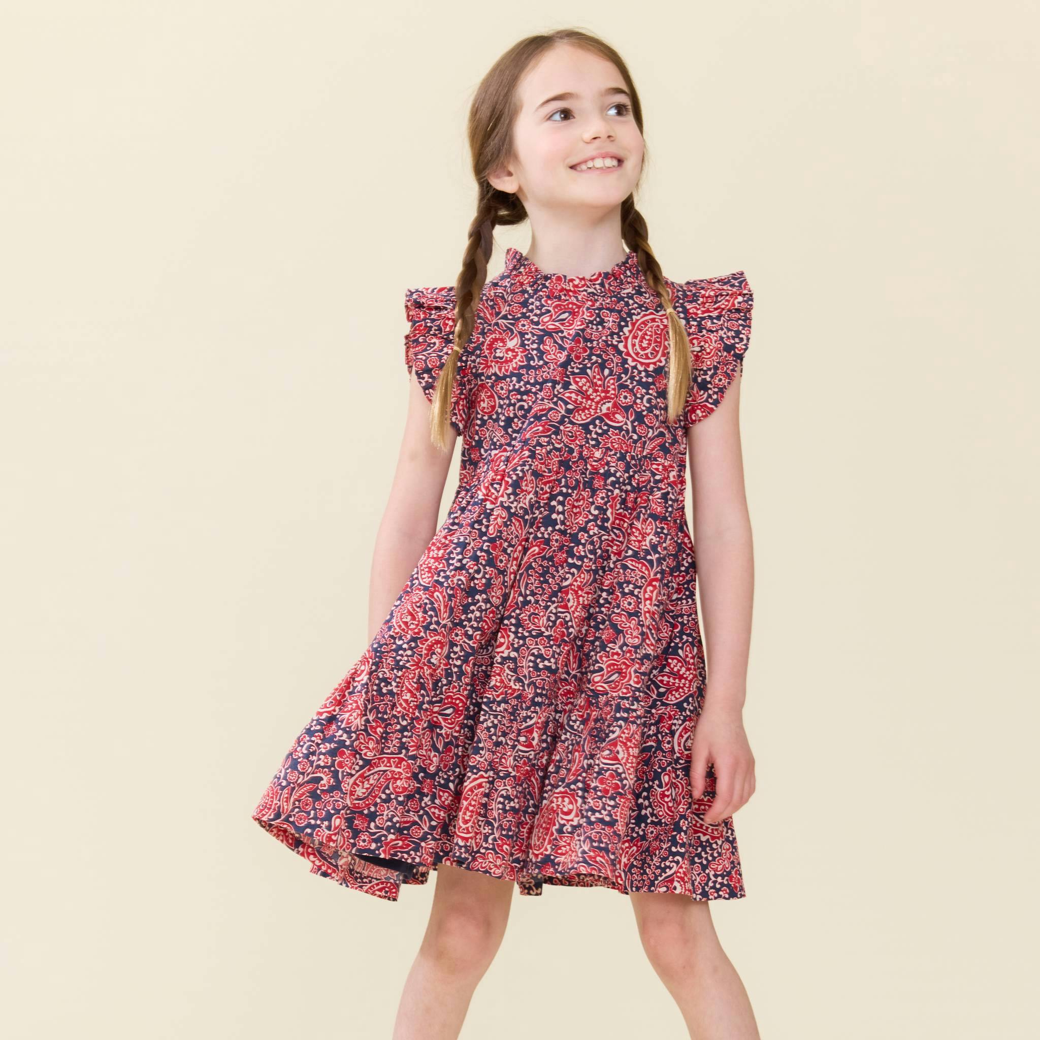 Girls Jennifer Dress - Paisley Vines