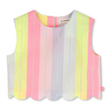 Multicolored Pastel Stripe Scallop Blouse
