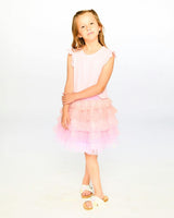 Bi-Material Dress Pale Pink