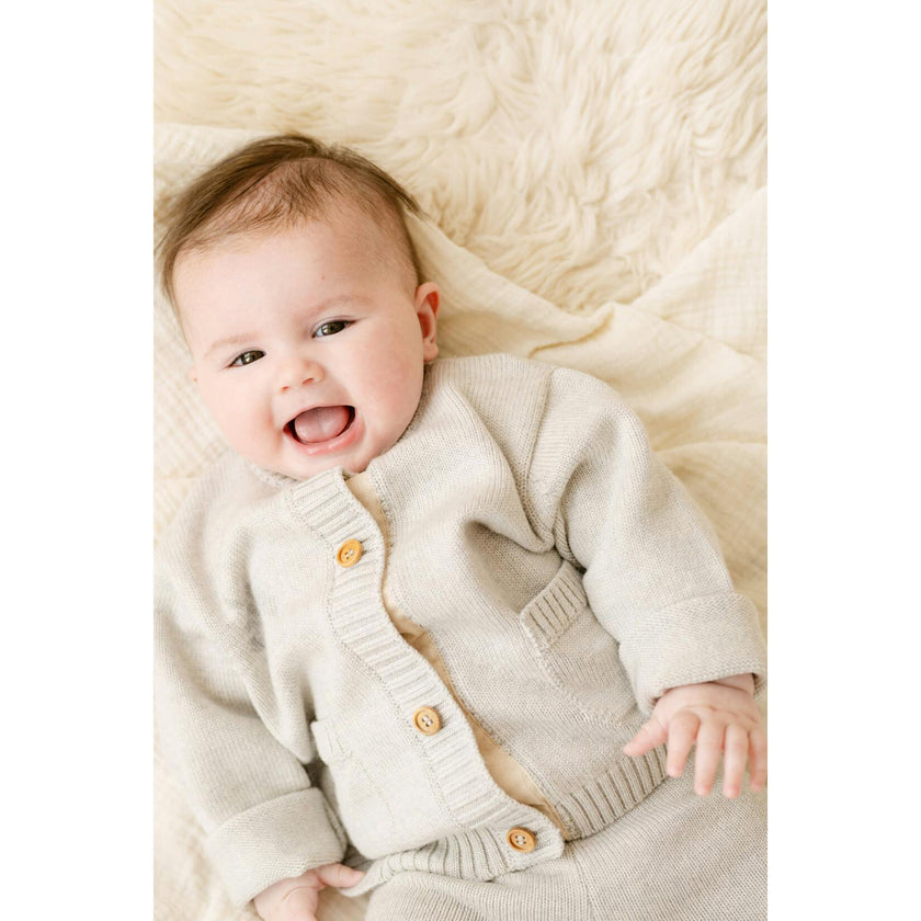 Merino Wool Baby Gift Set in Heather Brown