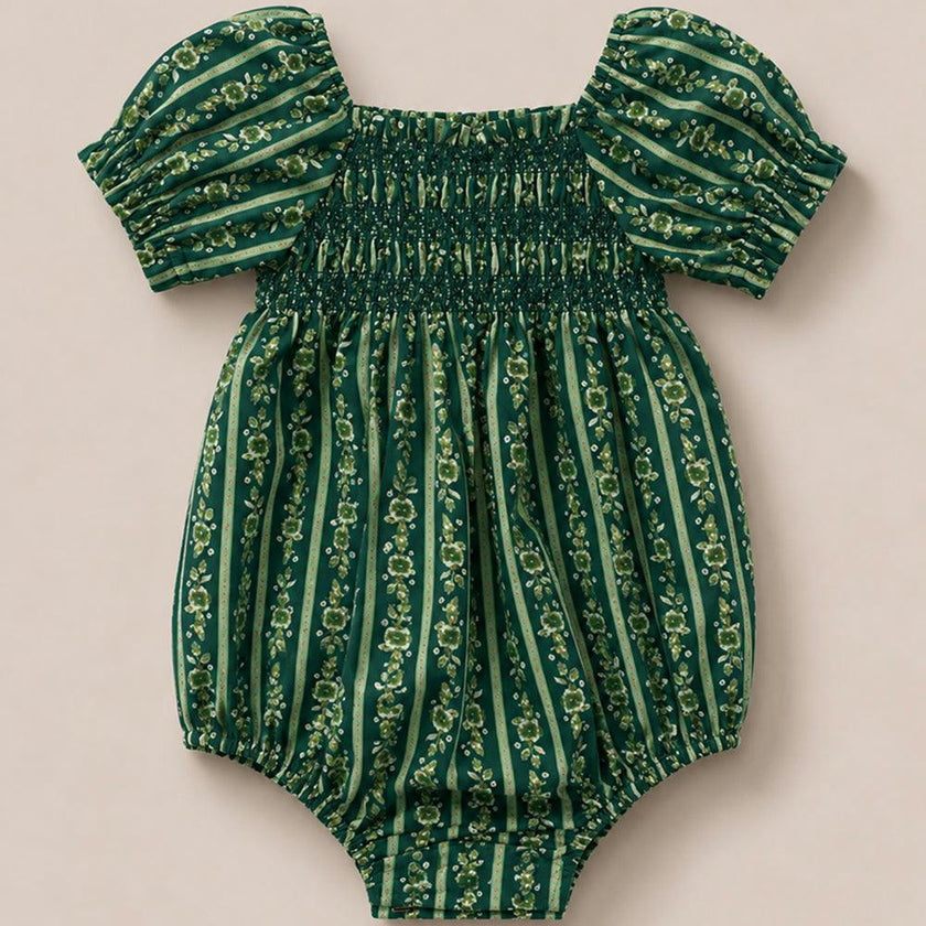 Baby Sunday Best Romper in Pine Felicity Floral