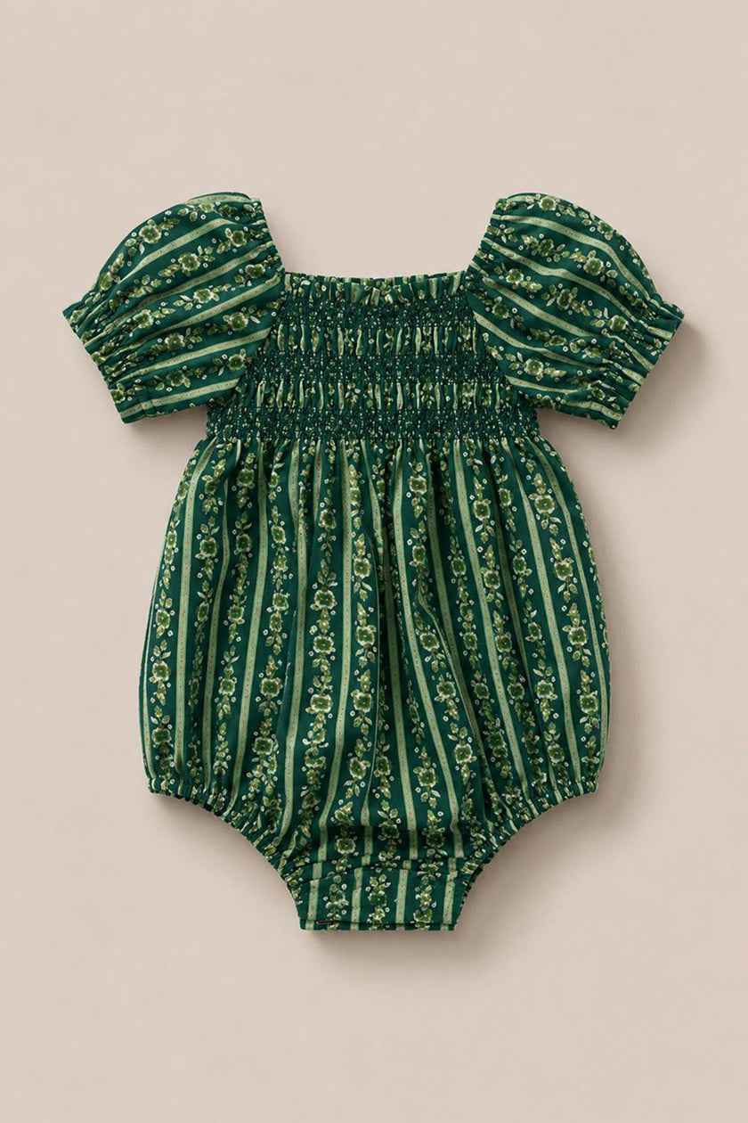 Baby Sunday Best Romper in Pine Felicity Floral