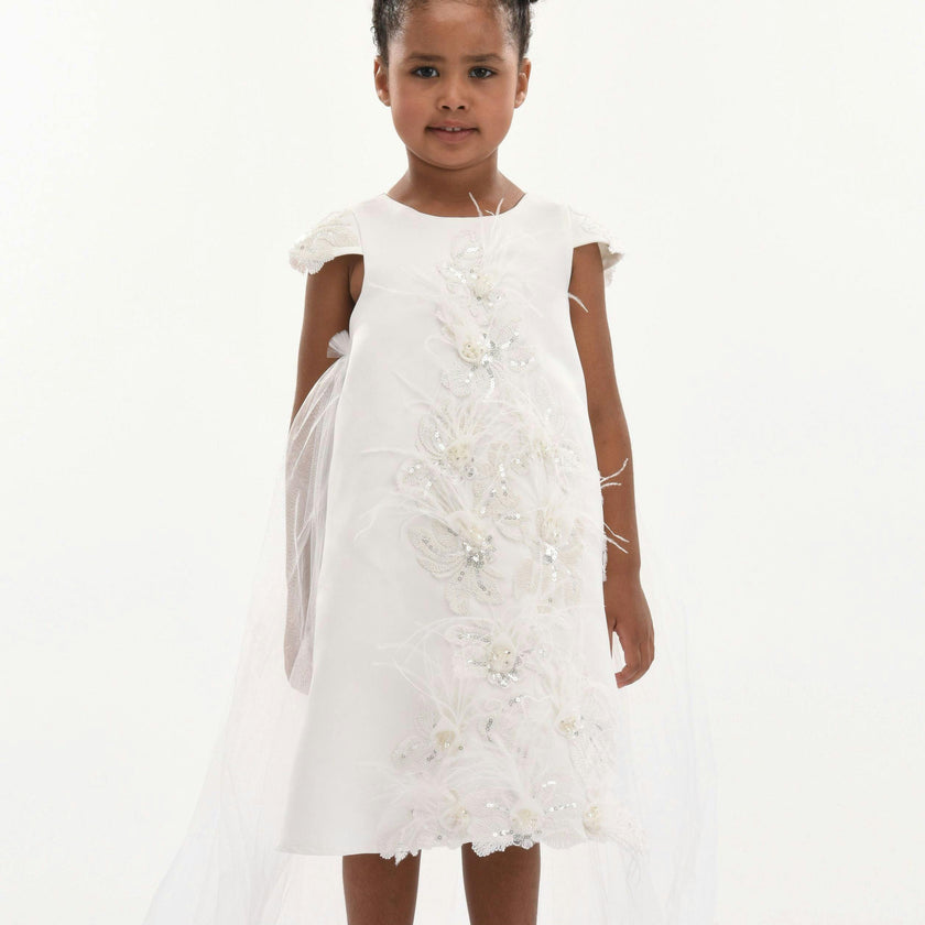White Solana Floral Overlay Dress