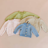 Cotton Brioche Cardigan, Green