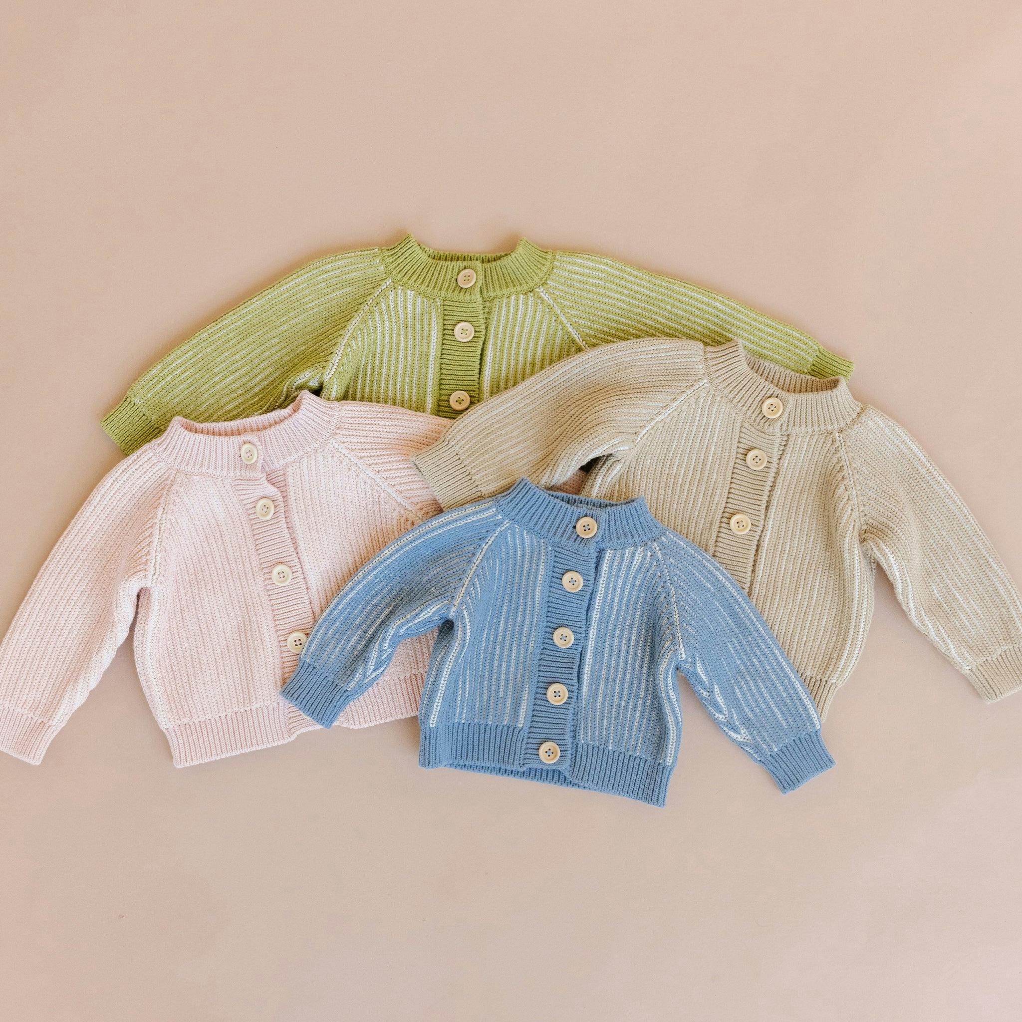 Cotton Brioche Cardigan, Green