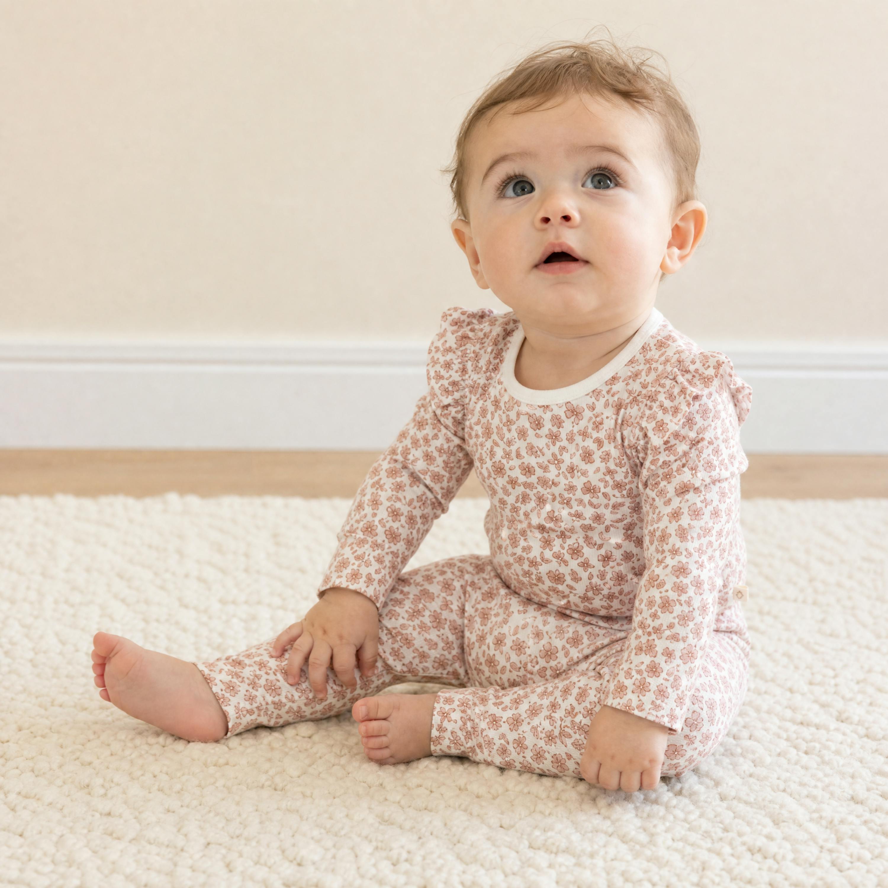 Organic Ruffle Bodysuit & Pants Set - Wild Petal