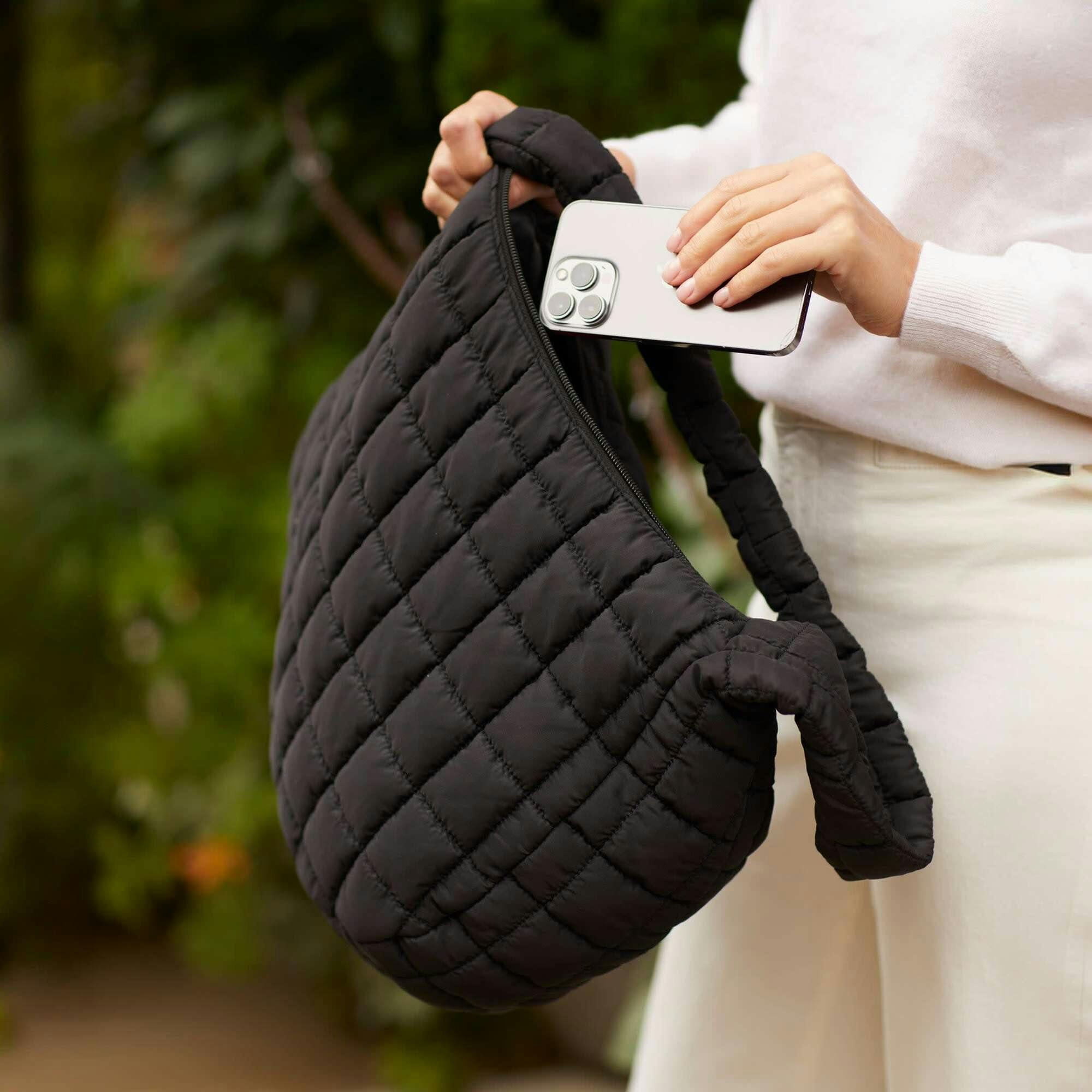 Cloud 9 Puffer Crossbody Bag - Black