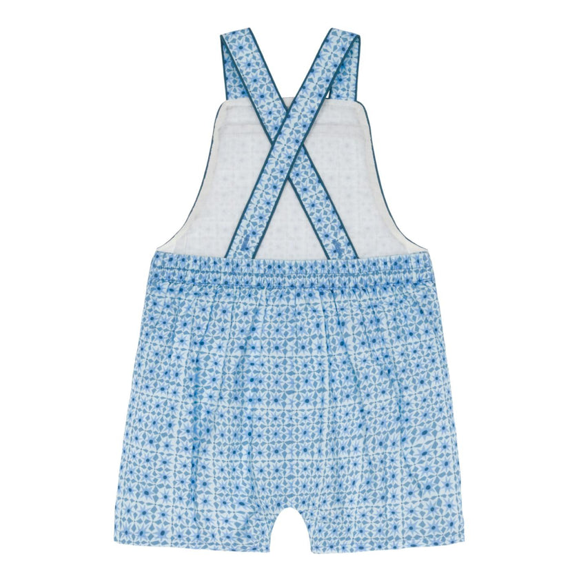 baby azul tile short overall