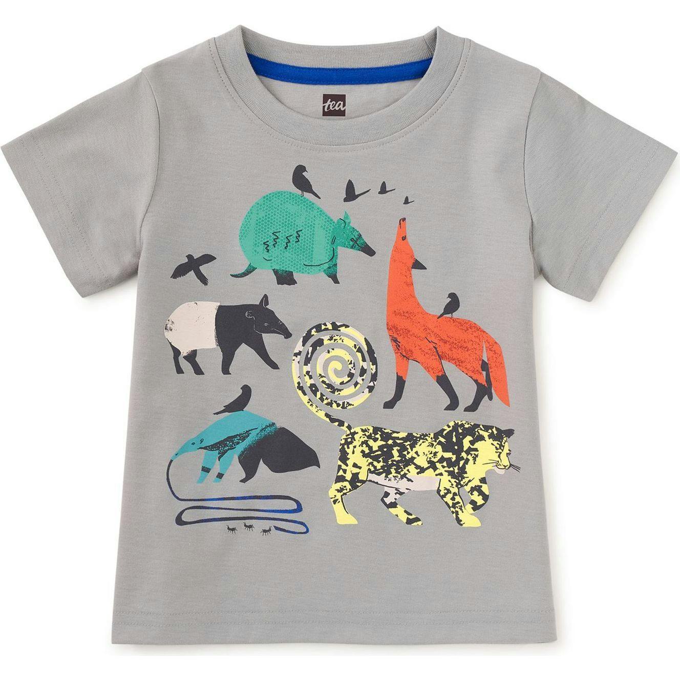 Rainforest Animals Graphic Tee, Grey