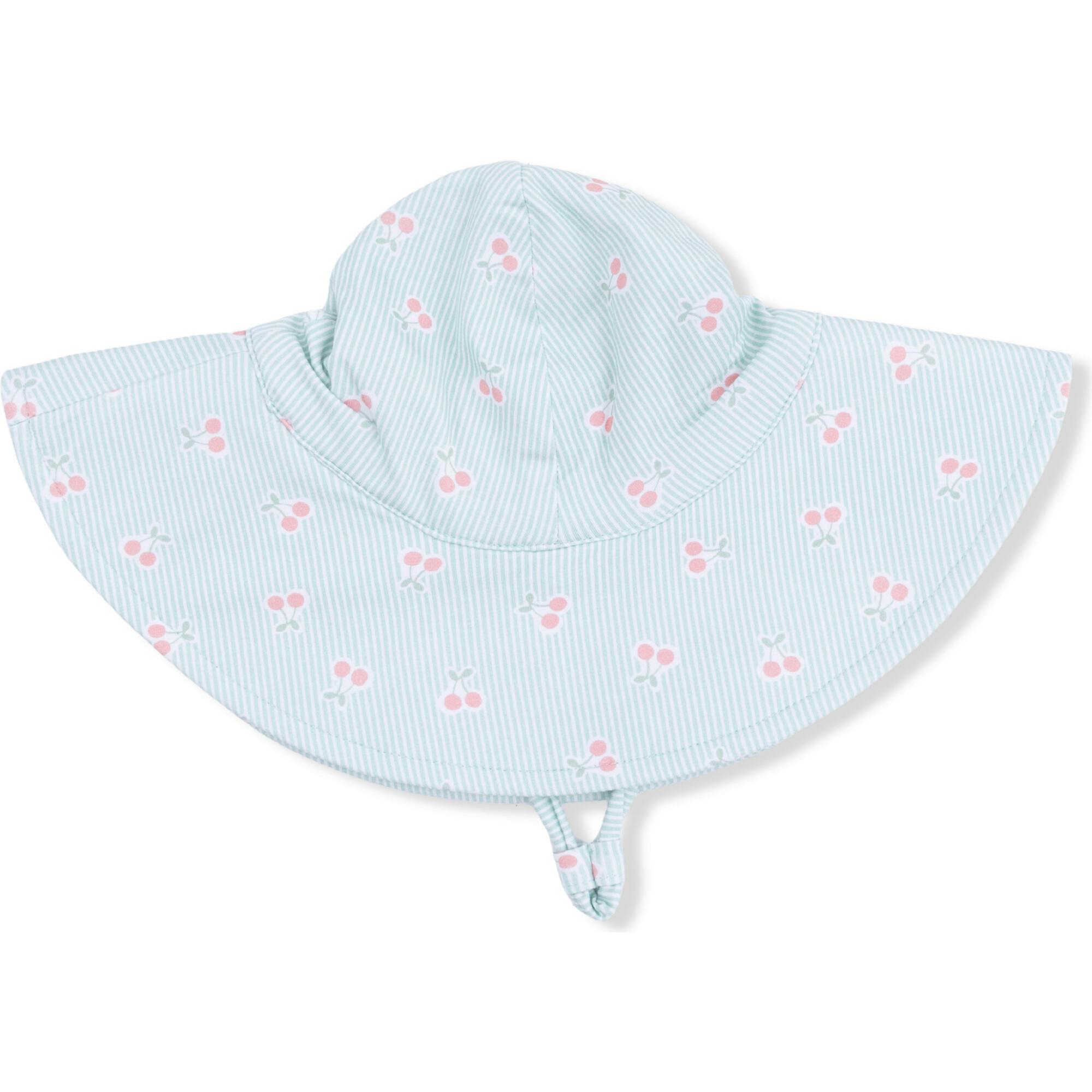 Tiny Cherry Stripe - Wide Brim Sun Hat