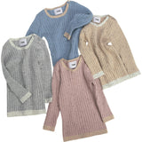 Ribbed Knit Long Sleeve Retro Top