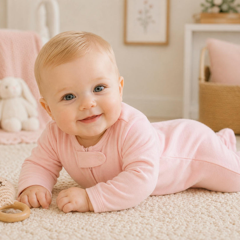 Pink Baby Footie Pajama | 100% Pima Cotton, Hypoallergenic