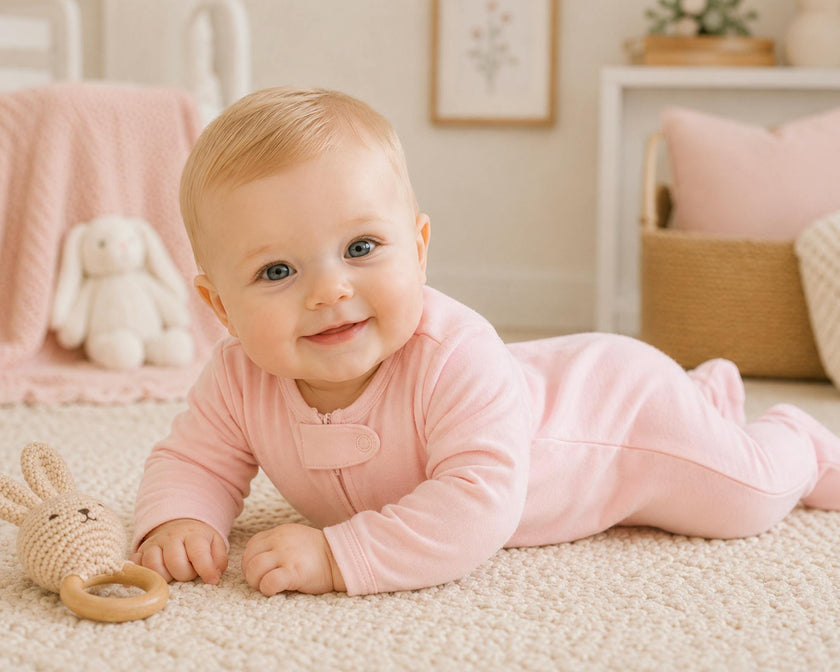 Pink Baby Footie Sleeper | Hypoallergenic Pima Cotton