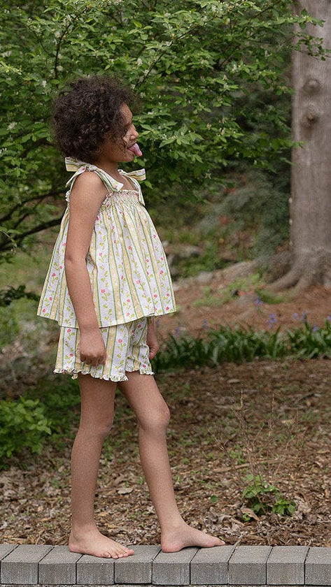 Teatime Set in Vivian Stripe in Daffodil