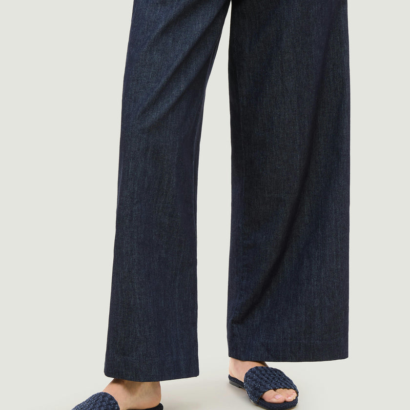 St. Barths Slide Double Weave Denim | Indigo