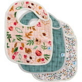 Cotton Muslin Classic Bib 3 Pack - Vintage Floral