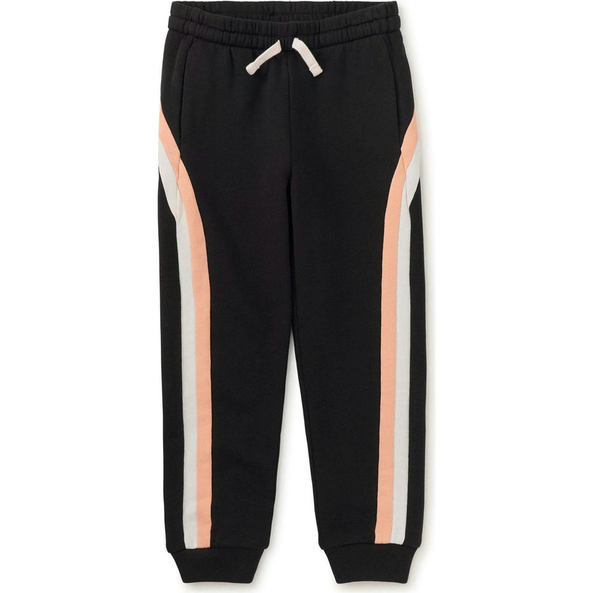 Stripe Easy Fit Joggers, Black
