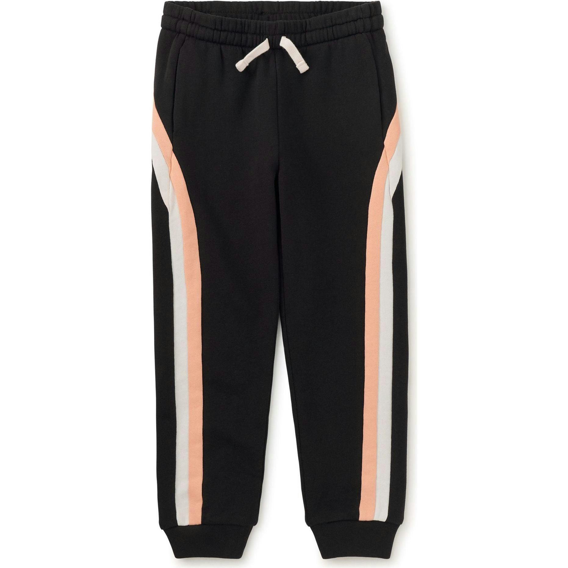 Stripe Easy Fit Joggers, Black