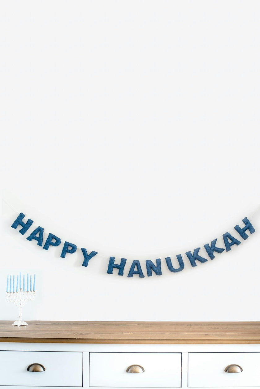 Happy Hanukkah Banner (Navy)