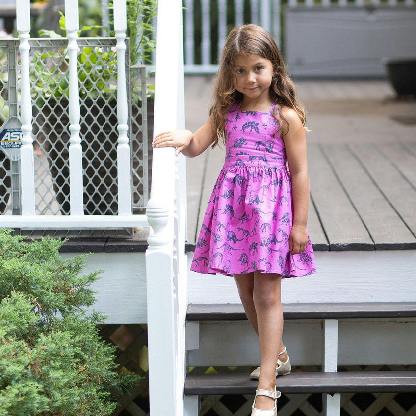Tie Back Dress in Dino
