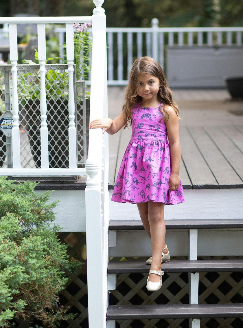 Tie Back Dress in Dino