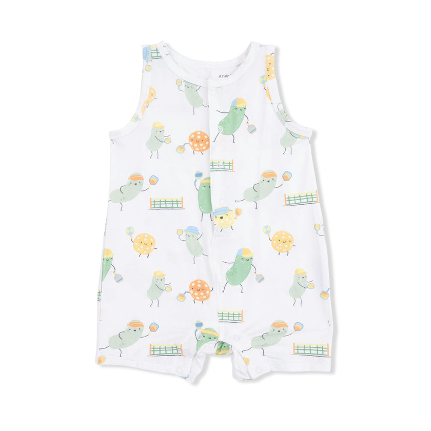 Pickles Playing Pickleball - Sleeveless Shortie Romper