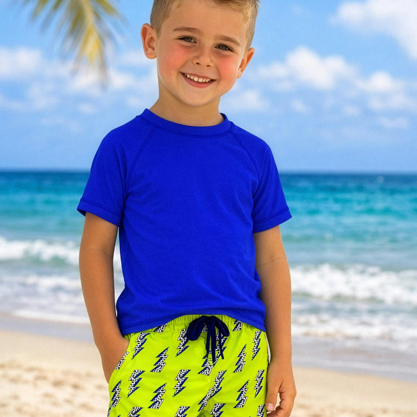 Dylan Boys Lightning Bolt Print Board Shorts
