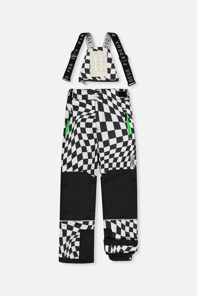 Two Piece Teknik Snowsuit White Checkered Print