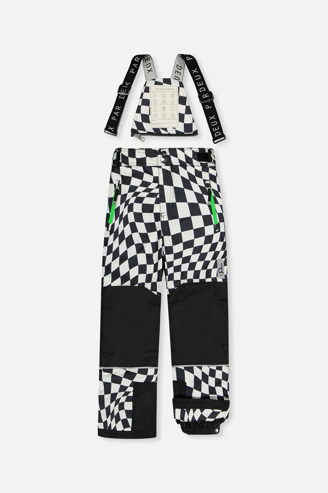Two Piece Teknik Snowsuit White Checkered Print