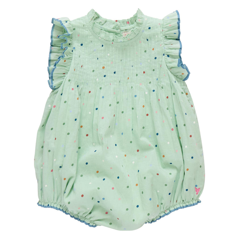 Baby Girls Jaipur Bubble- Pastel Green Polka Dot