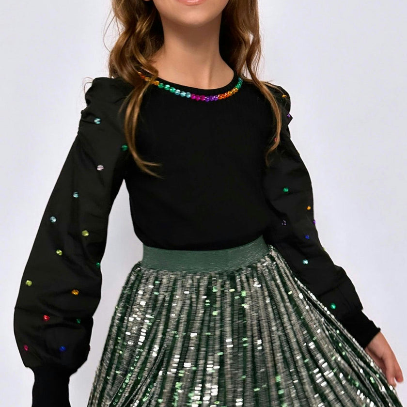 Candy Cane Sequin Striped Skirt