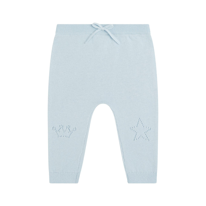 Pointelle Crown Crawler Set - Blue