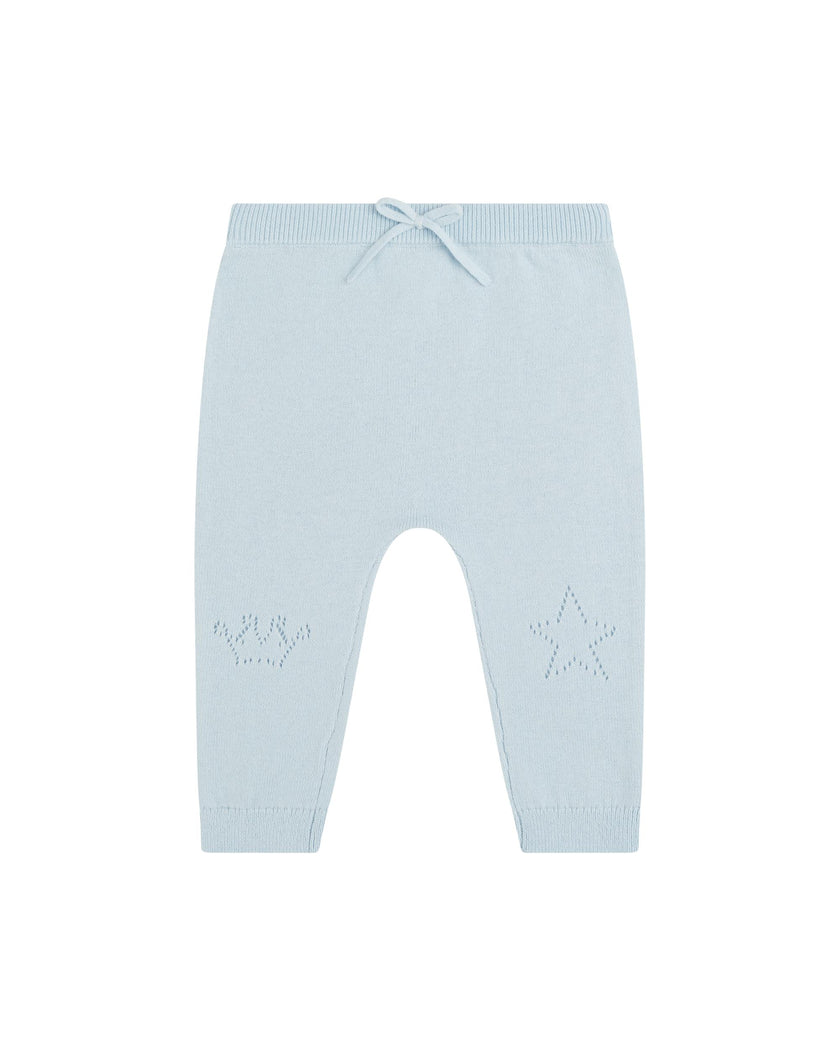 Pointelle Crown Crawler Set - Blue