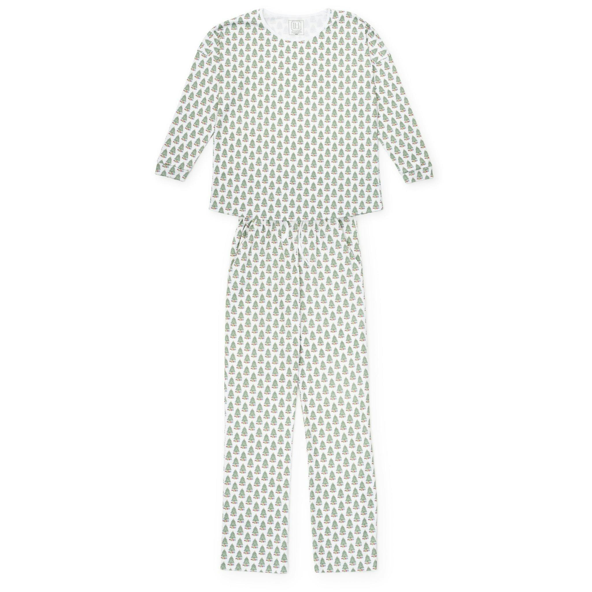Audrey Women's Longsleeve Top Pant Set - Under the Christmas Tree