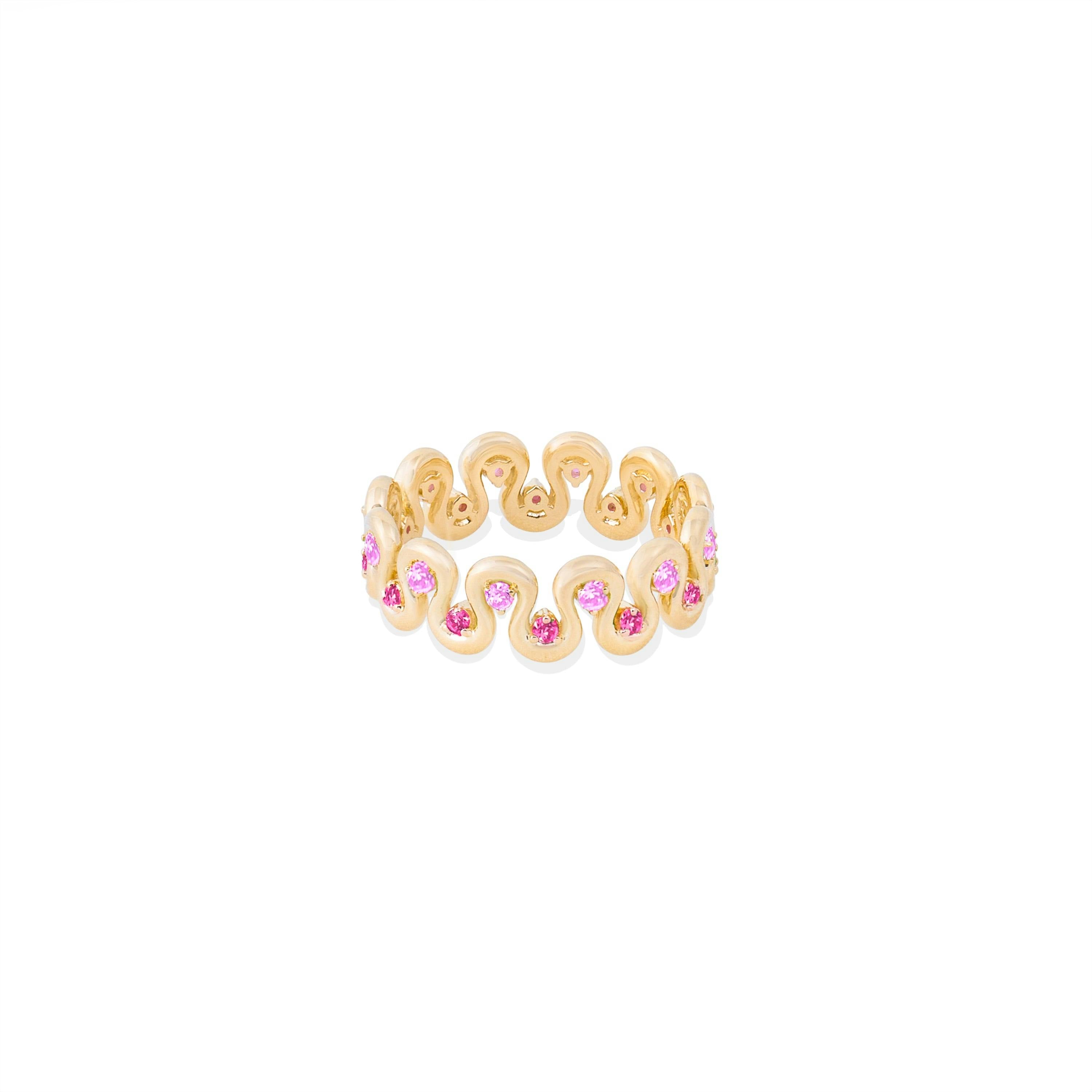 Found Squiggle Ring - Pink Sapphire