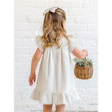 Lorena Seersucker Double Ruffle Sleeve Dress - Dune Stripe