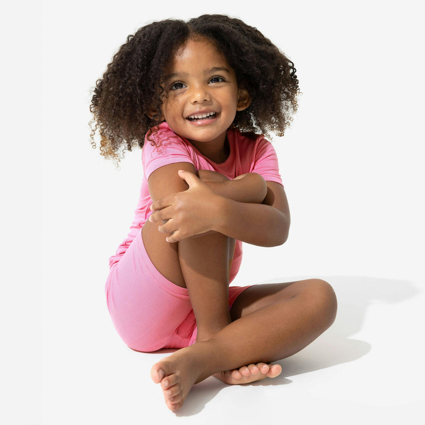 Bubblegum Pink Bamboo Kids Pajama Short Set