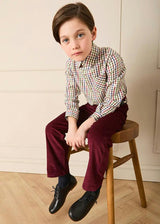 Corduroy Five Pocket Trousers in Burgundy (4-10yrs)